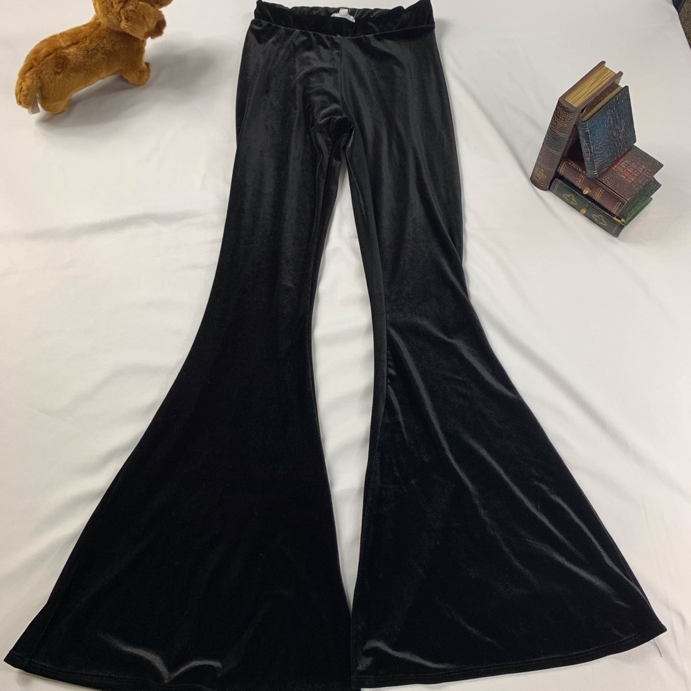 #338 A’Gaci black velvet bell bottoms